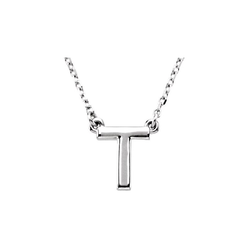 Block Initial 16″ Necklace