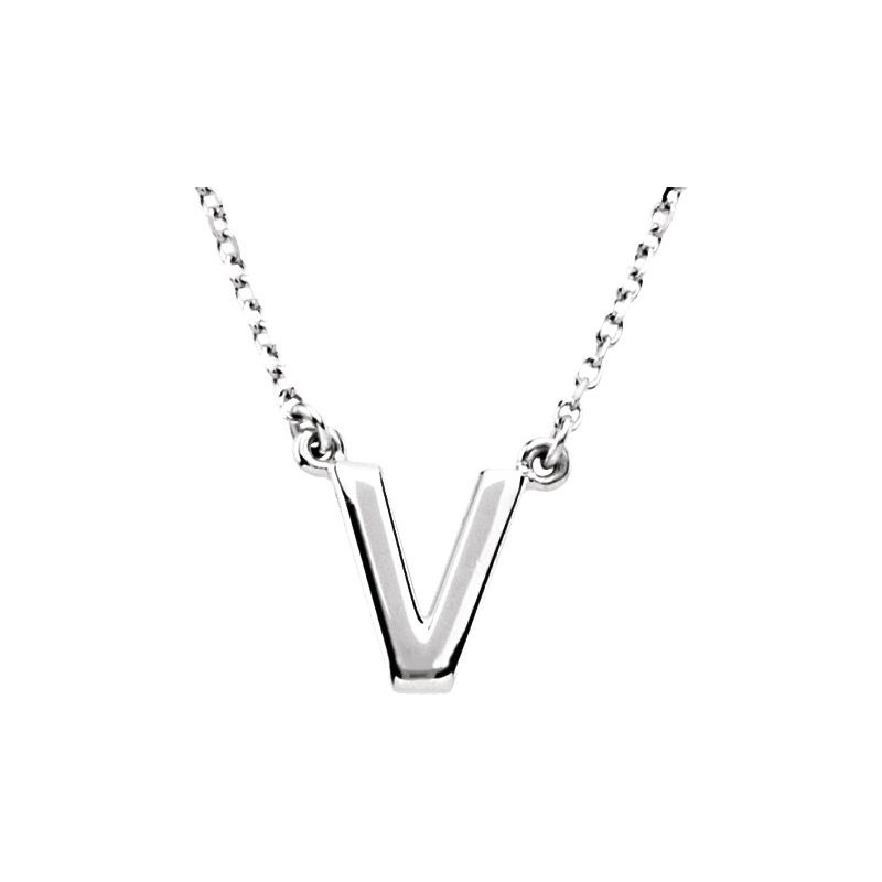 Block Initial 16″ Necklace