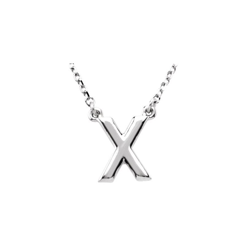 Block Initial 16″ Necklace