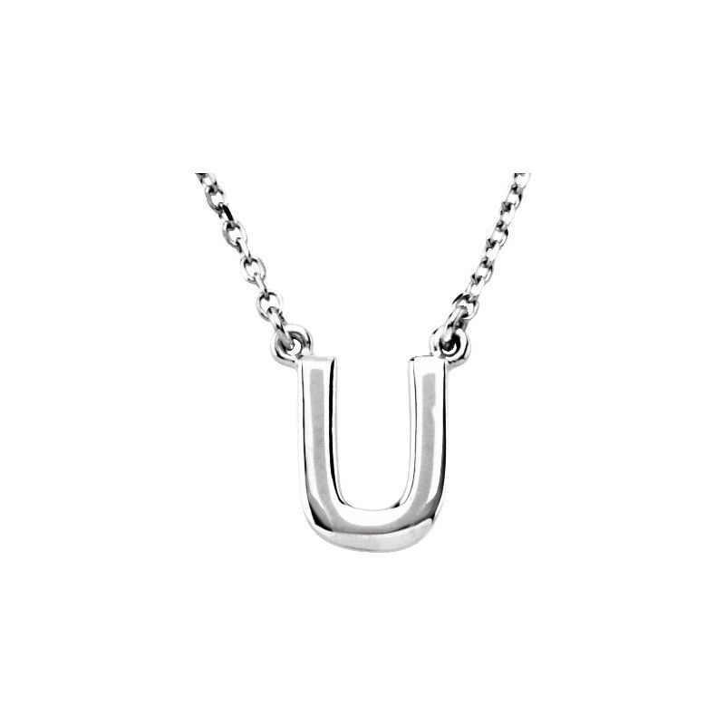 Block Initial 16″ Necklace