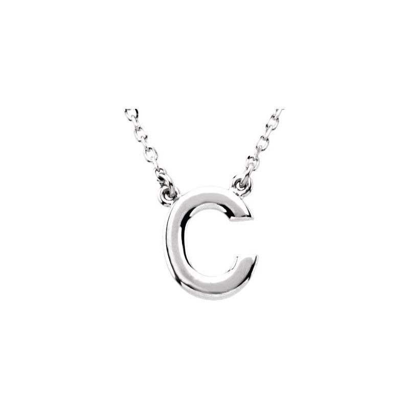 Block Initial 16″ Necklace