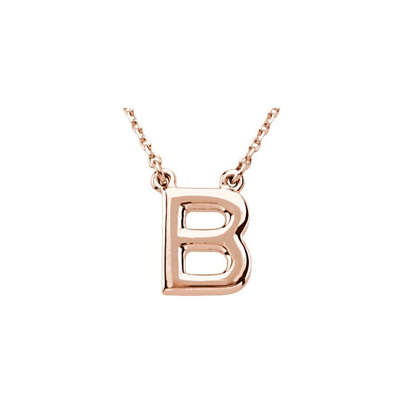 Block Initial 16″ Necklace