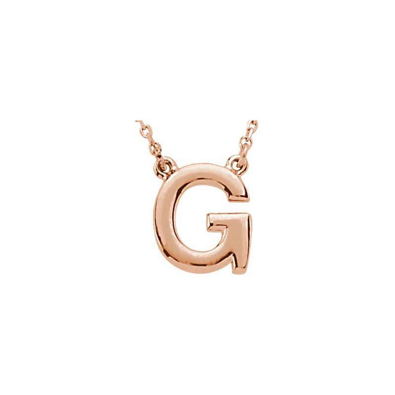 Block Initial 16″ Necklace