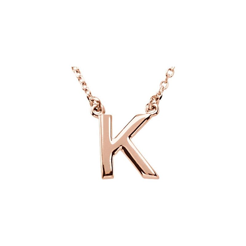 Block Initial 16″ Necklace