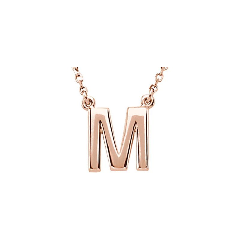 Block Initial 16″ Necklace