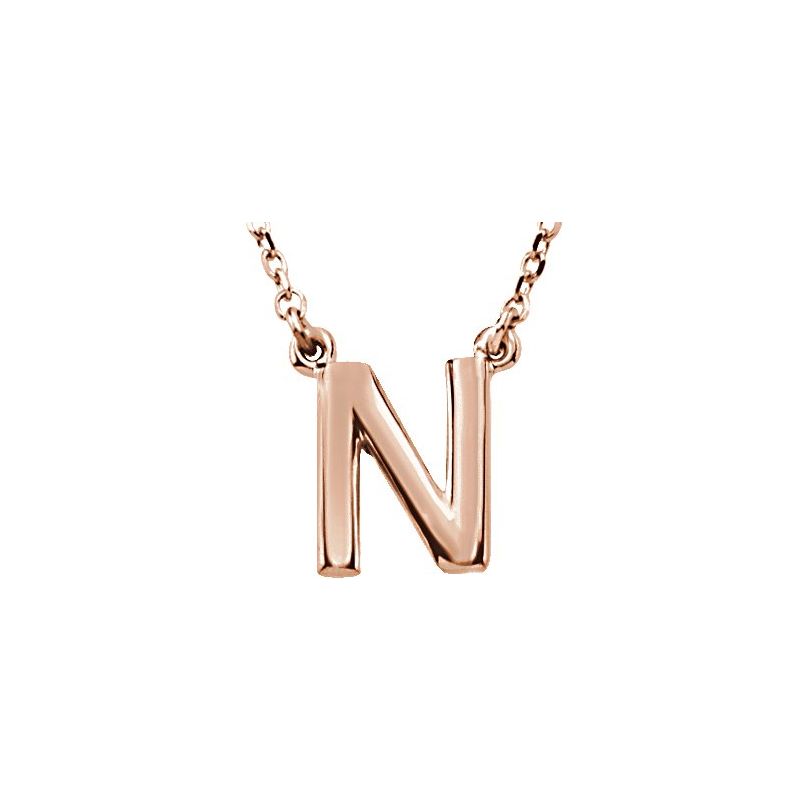 Block Initial 16″ Necklace