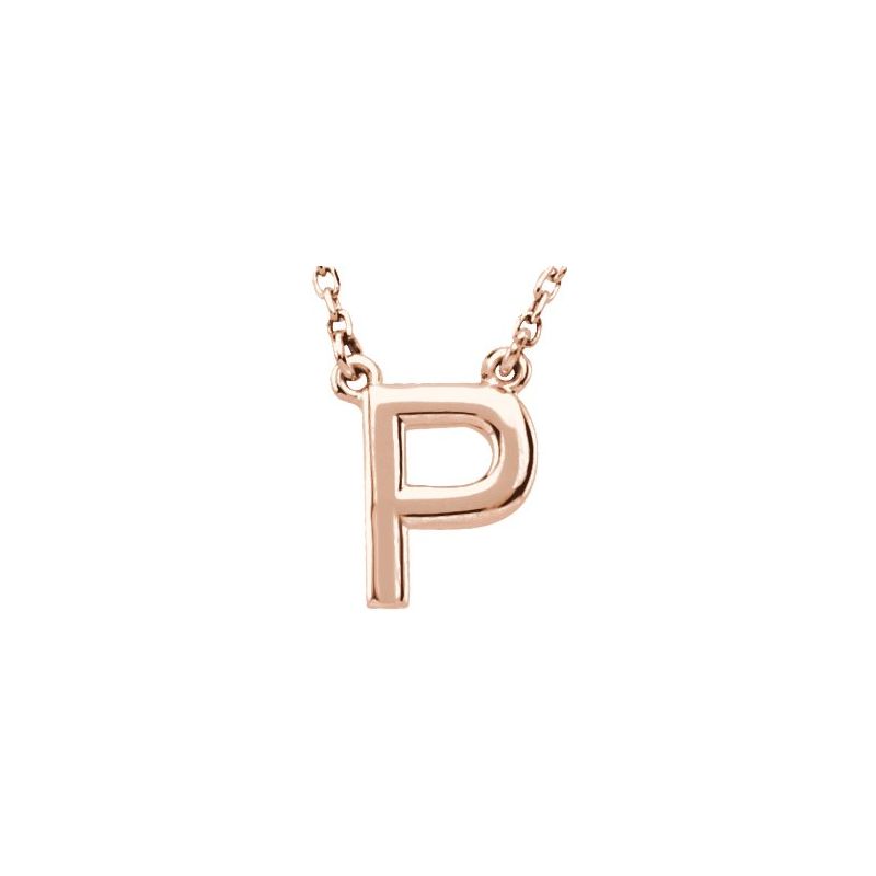 Block Initial 16″ Necklace