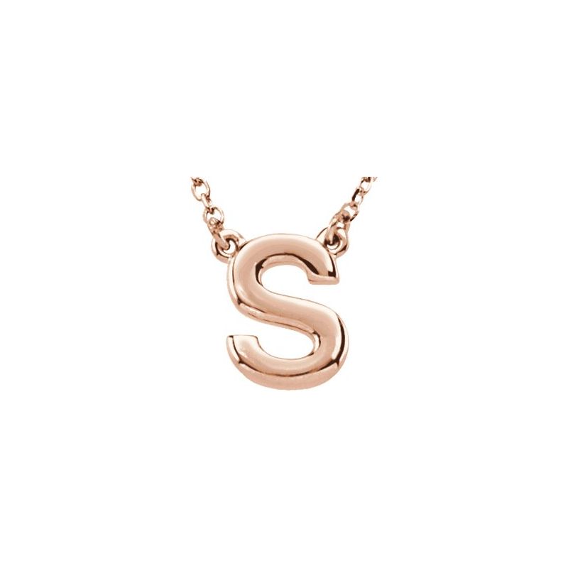 Block Initial 16″ Necklace