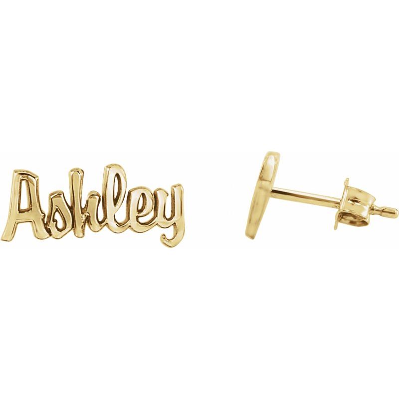 Script Nameplate Earrings