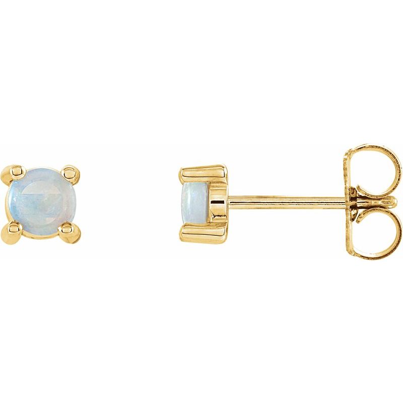 4-Prong Cabochon Earrings
