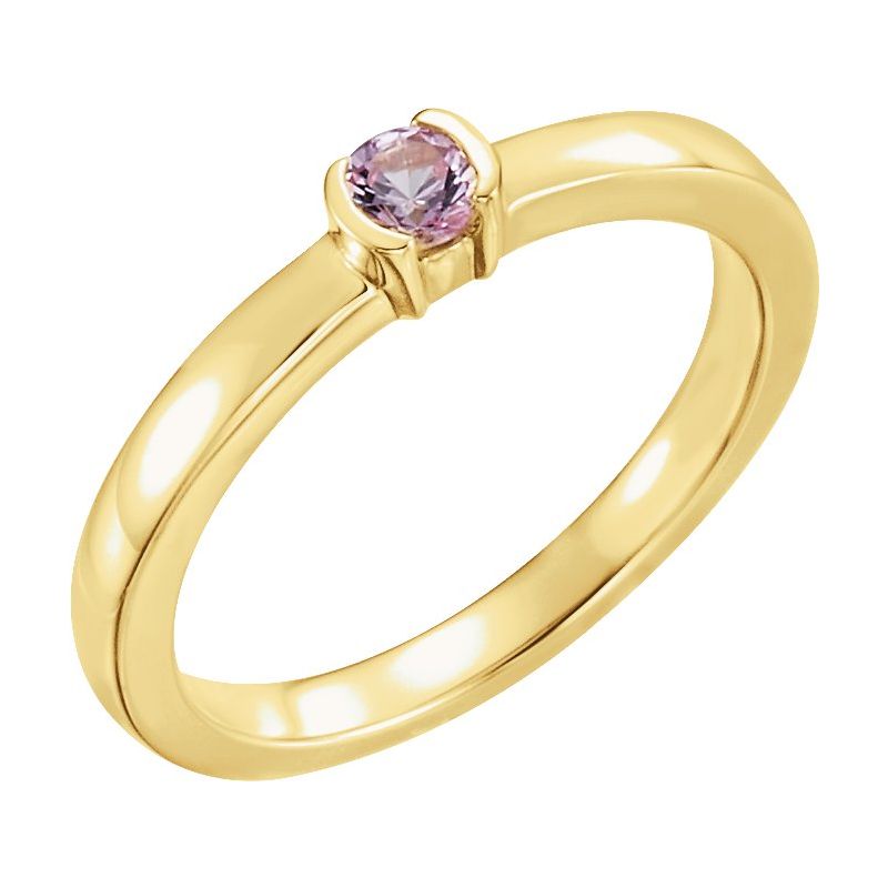 Half-Bezel Family Stackable Ring No. 3