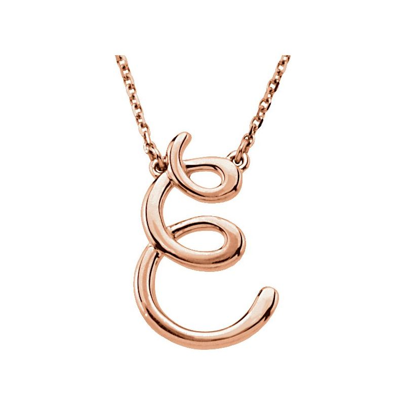 Script Initial Necklace or Center — 16″