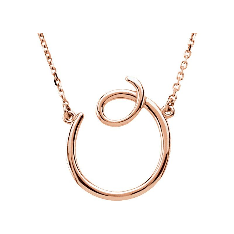 Script Initial Necklace or Center — 16″