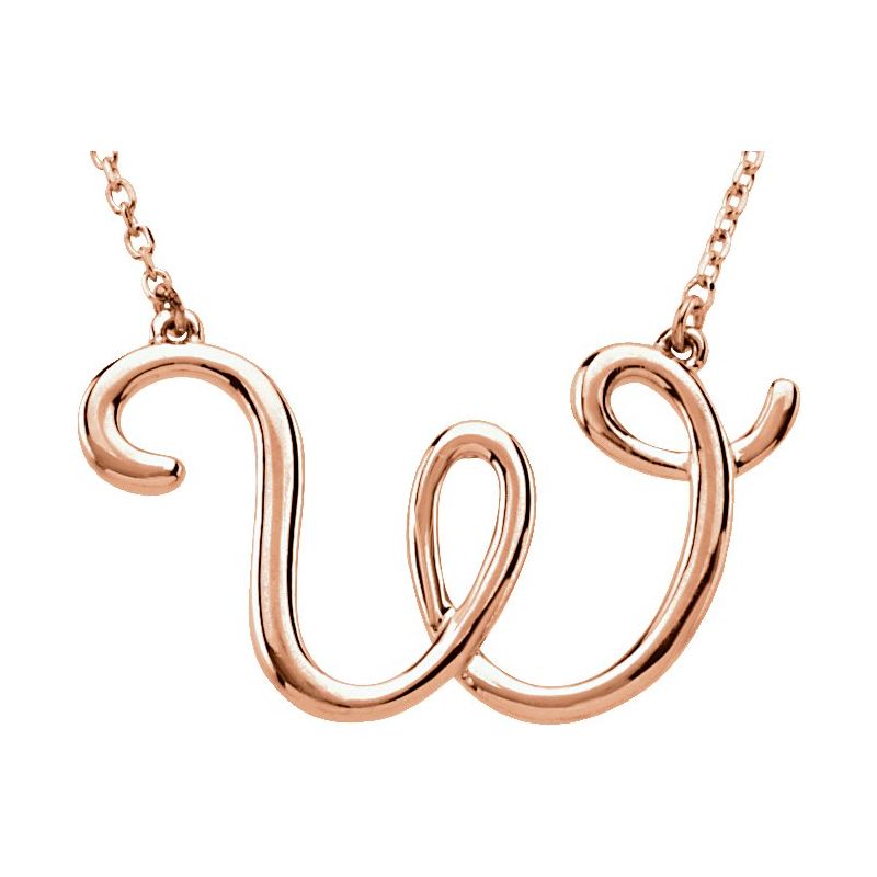 Script Initial Necklace or Center — 16″