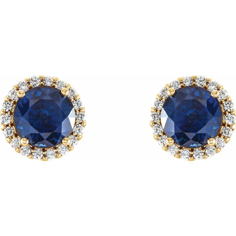 Round 4-Prong Halo-Style Earrings — Natural Diamond