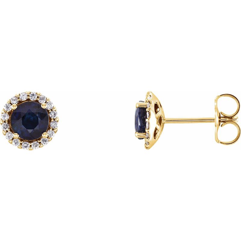 Round 4-Prong Halo-Style Earrings — Natural Diamond