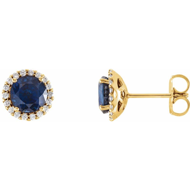 Round 4-Prong Halo-Style Earrings — Natural Diamond
