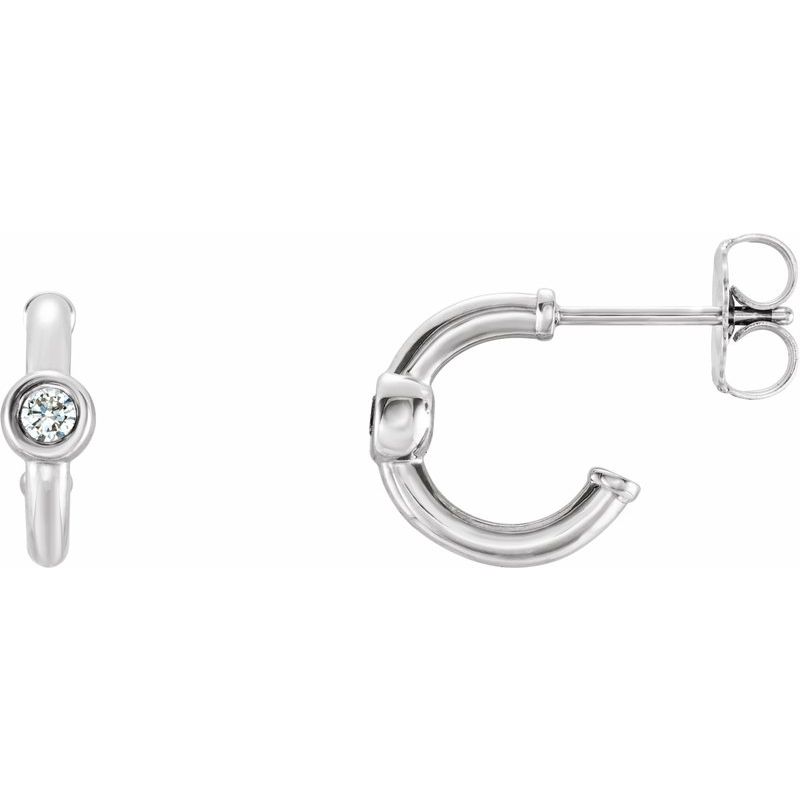 Bezel-Set Huggie Earrings