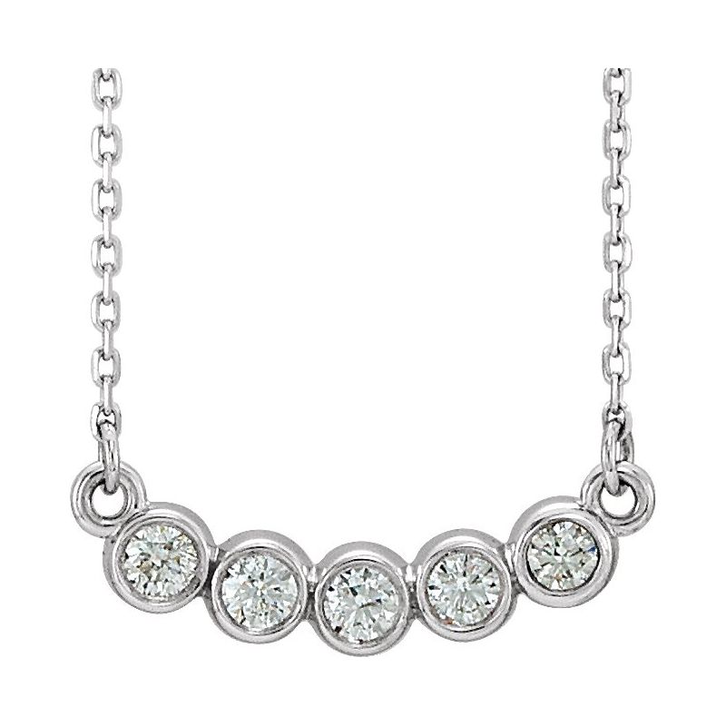 Five-Stone Bezel-Set Necklace or Center
