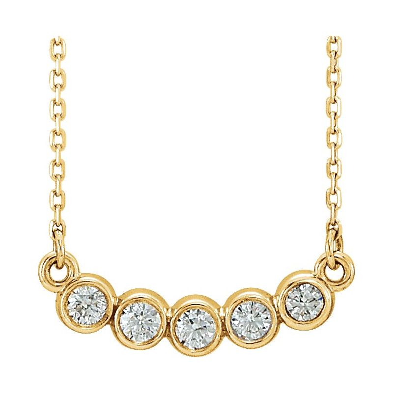 Five-Stone Bezel-Set Necklace or Center
