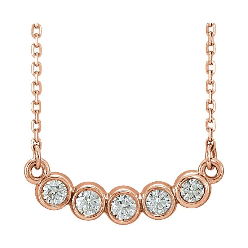 Five-Stone Bezel-Set Necklace or Center