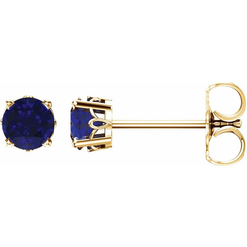 Solitaire Scroll Setting Stud Earrings No. 3
