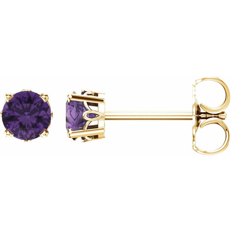 Solitaire Scroll Setting Stud Earrings No. 3