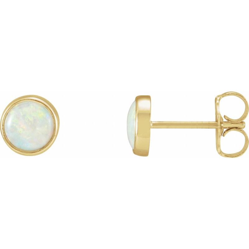 Bezel-Set Cabochon Earrings