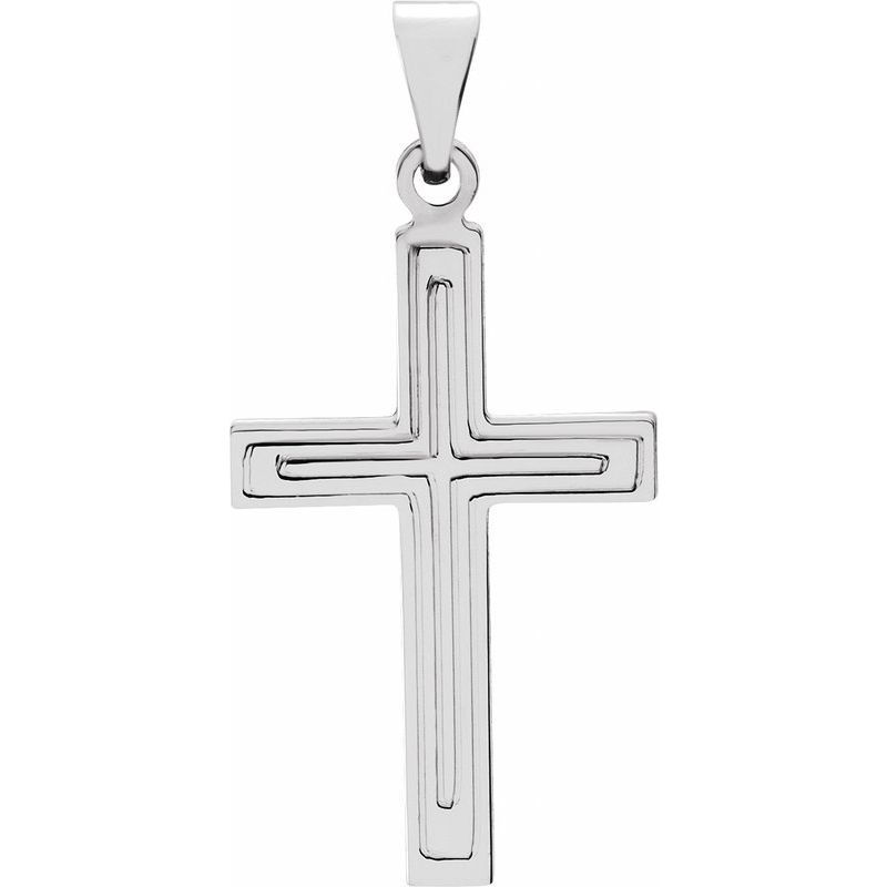 Grooved Cross Pendant