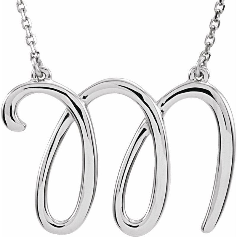 Script Initial Necklace or Center — 16″