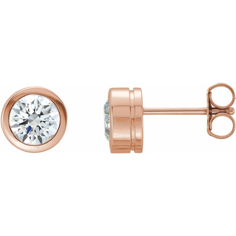 Round Bezel-Set Birthstone Stud Earrings