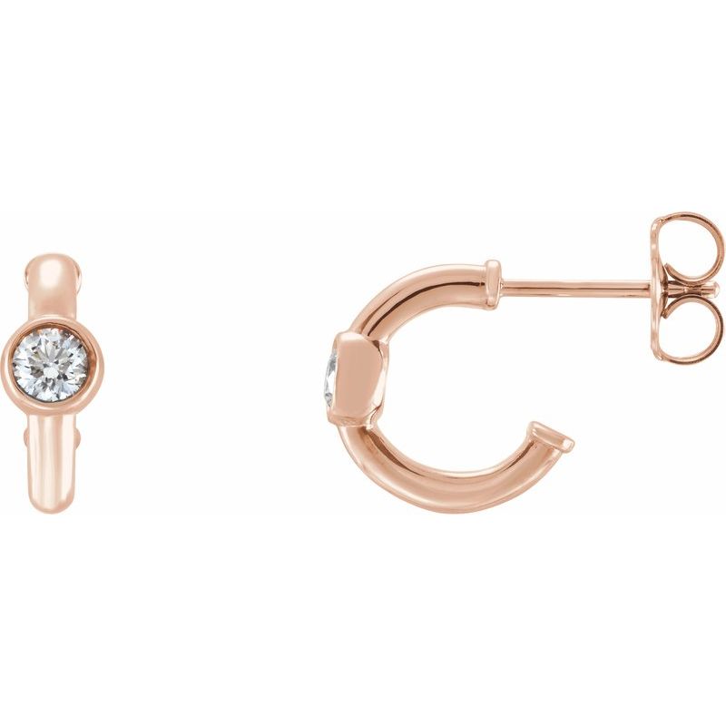 Bezel-Set Huggie Earrings