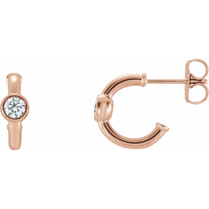 Bezel-Set Huggie Earrings