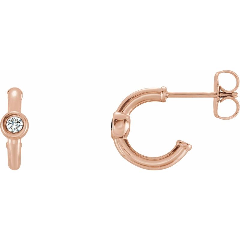 Bezel-Set Huggie Earrings