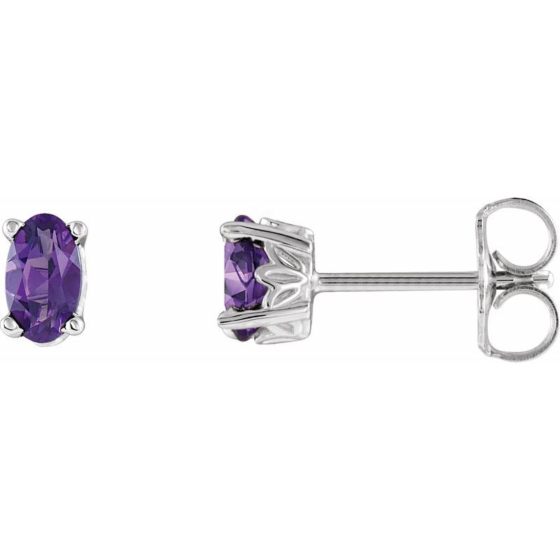 Solitaire Scroll Setting Stud Earrings