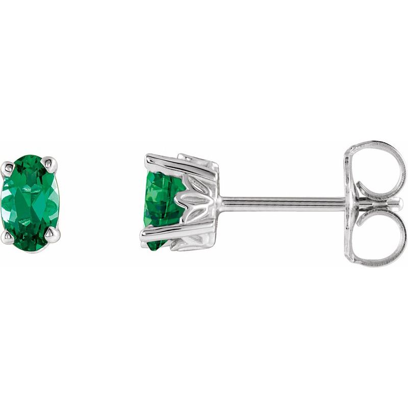 Solitaire Scroll Setting Stud Earrings