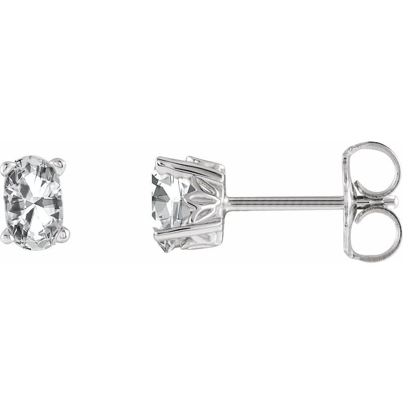 Solitaire Scroll Setting Stud Earrings