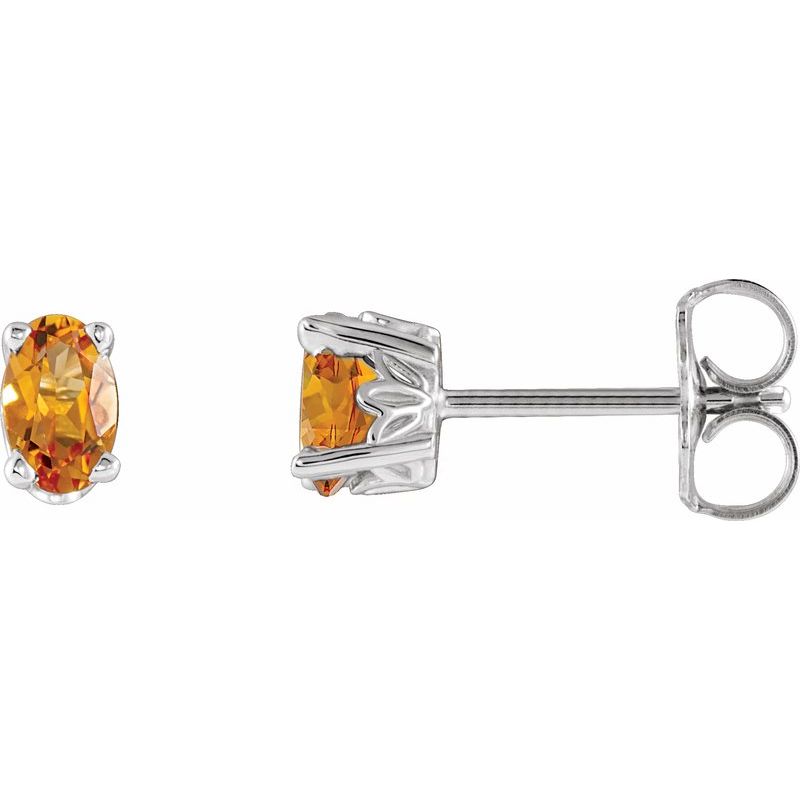 Solitaire Scroll Setting Stud Earrings