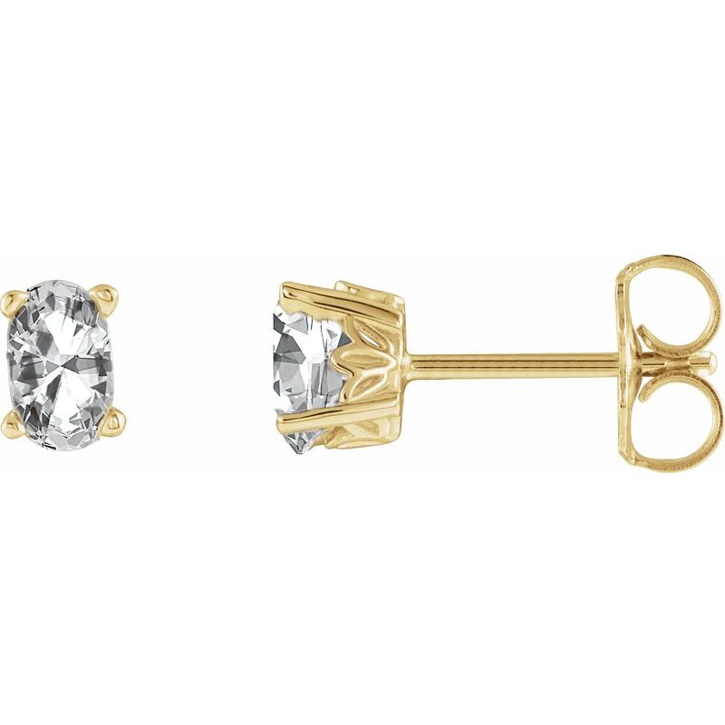 Solitaire Scroll Setting Stud Earrings