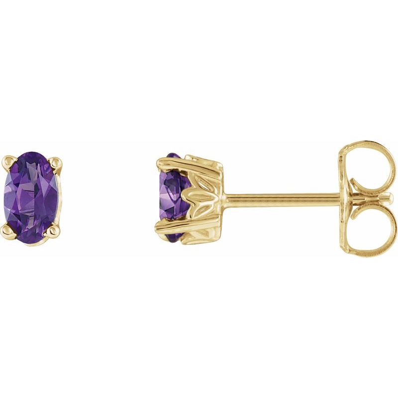 Solitaire Scroll Setting Stud Earrings