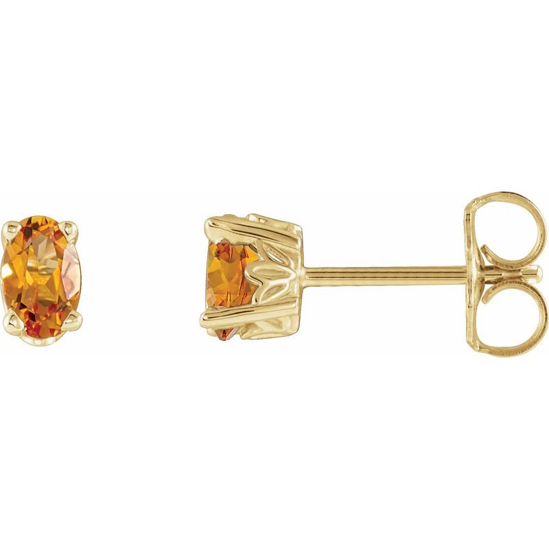 Solitaire Scroll Setting Stud Earrings