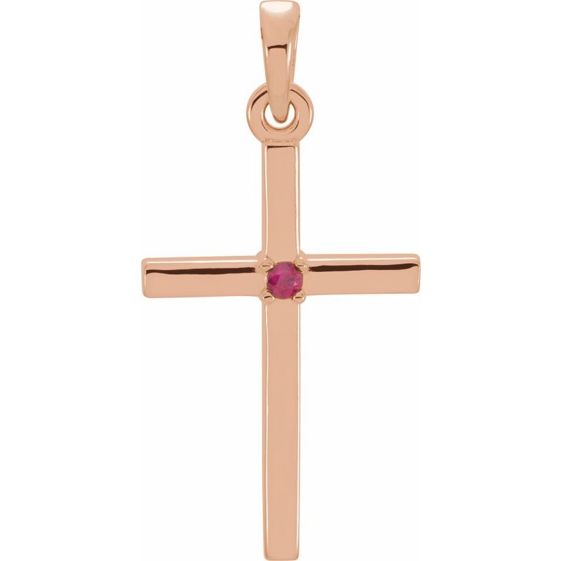 Birthstone Cross Pendant