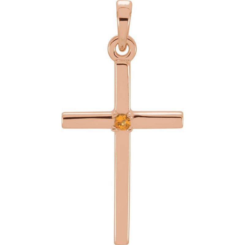 Birthstone Cross Pendant