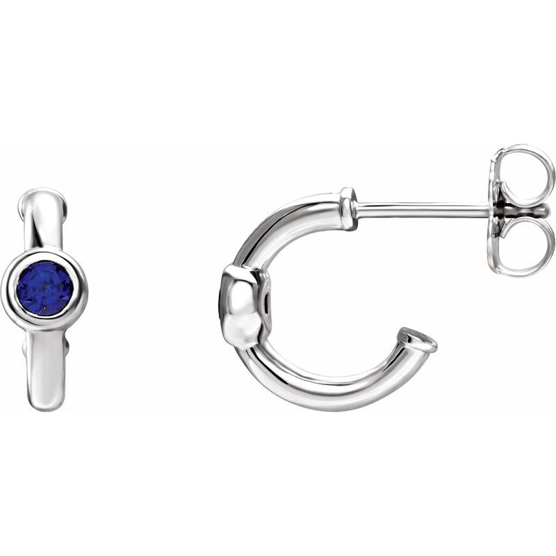 Bezel-Set Huggie Earrings
