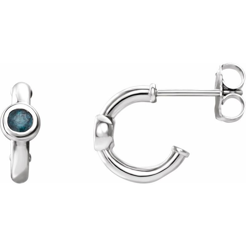 Bezel-Set Huggie Earrings