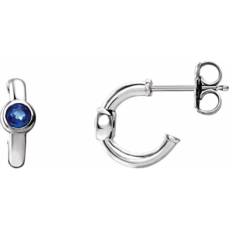 Bezel-Set Huggie Earrings