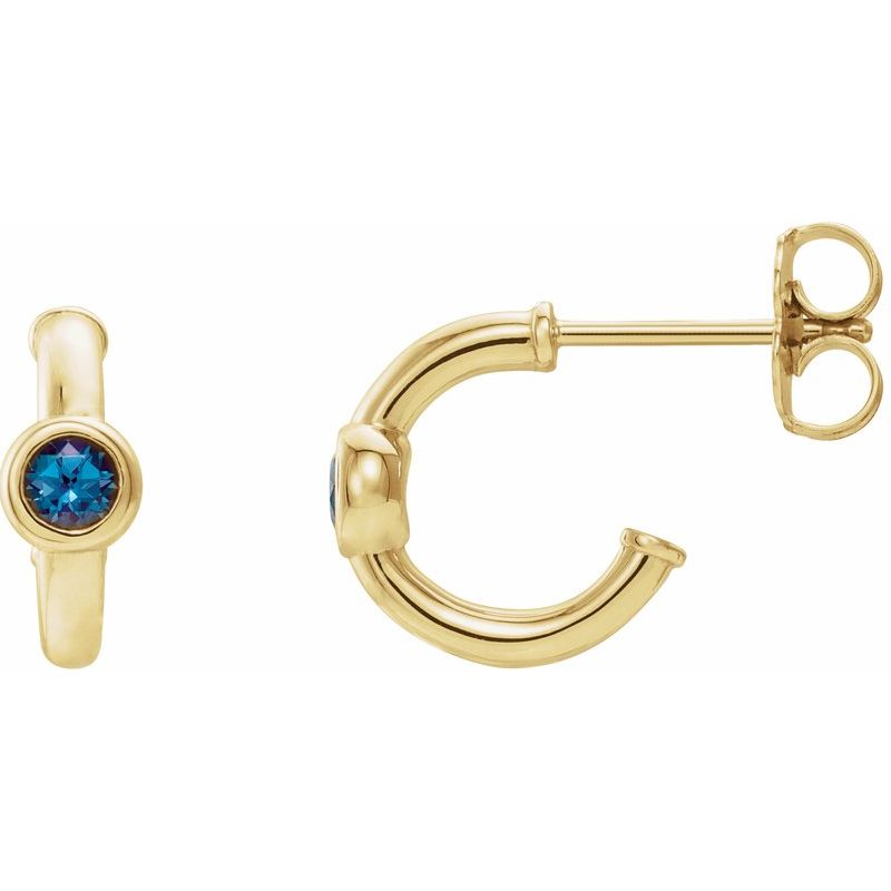 Bezel-Set Huggie Earrings
