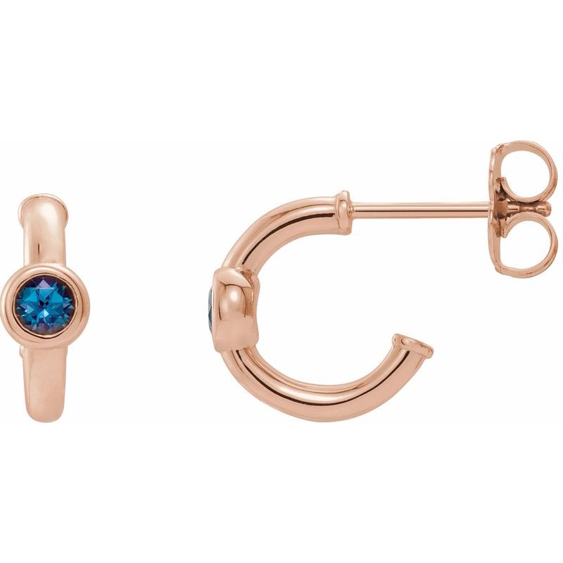 Bezel-Set Huggie Earrings