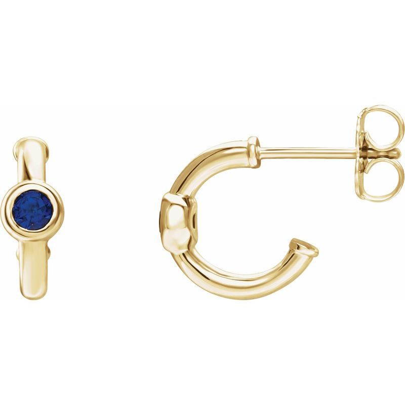 Bezel-Set Huggie Earrings