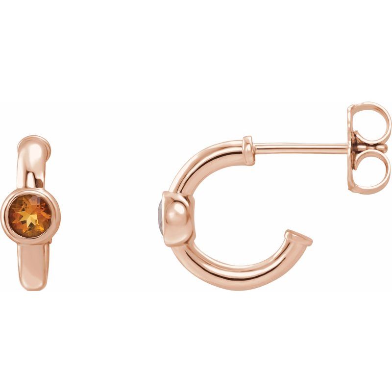 Bezel-Set Huggie Earrings